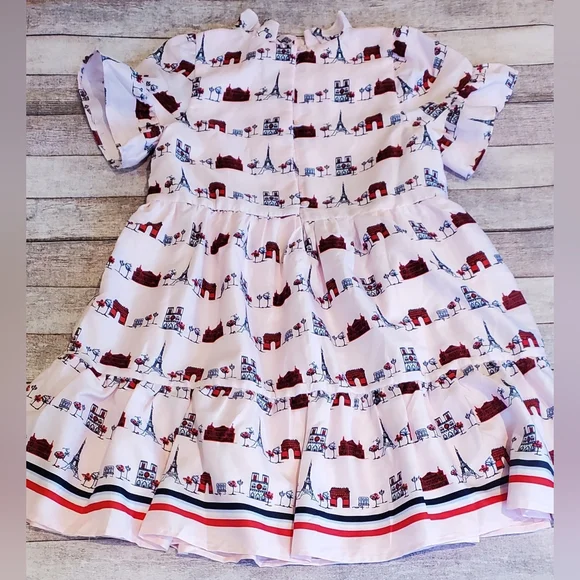 Janie and Jack French Club Eiffel Tower Dress Girls Size 10 NWT - Picture 2 of 6
